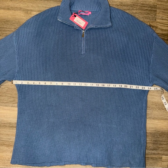 NWT Edikted Amour High Neck Oversized Zip Sweater Women’s Blue Size XL - Picture 6 of 8